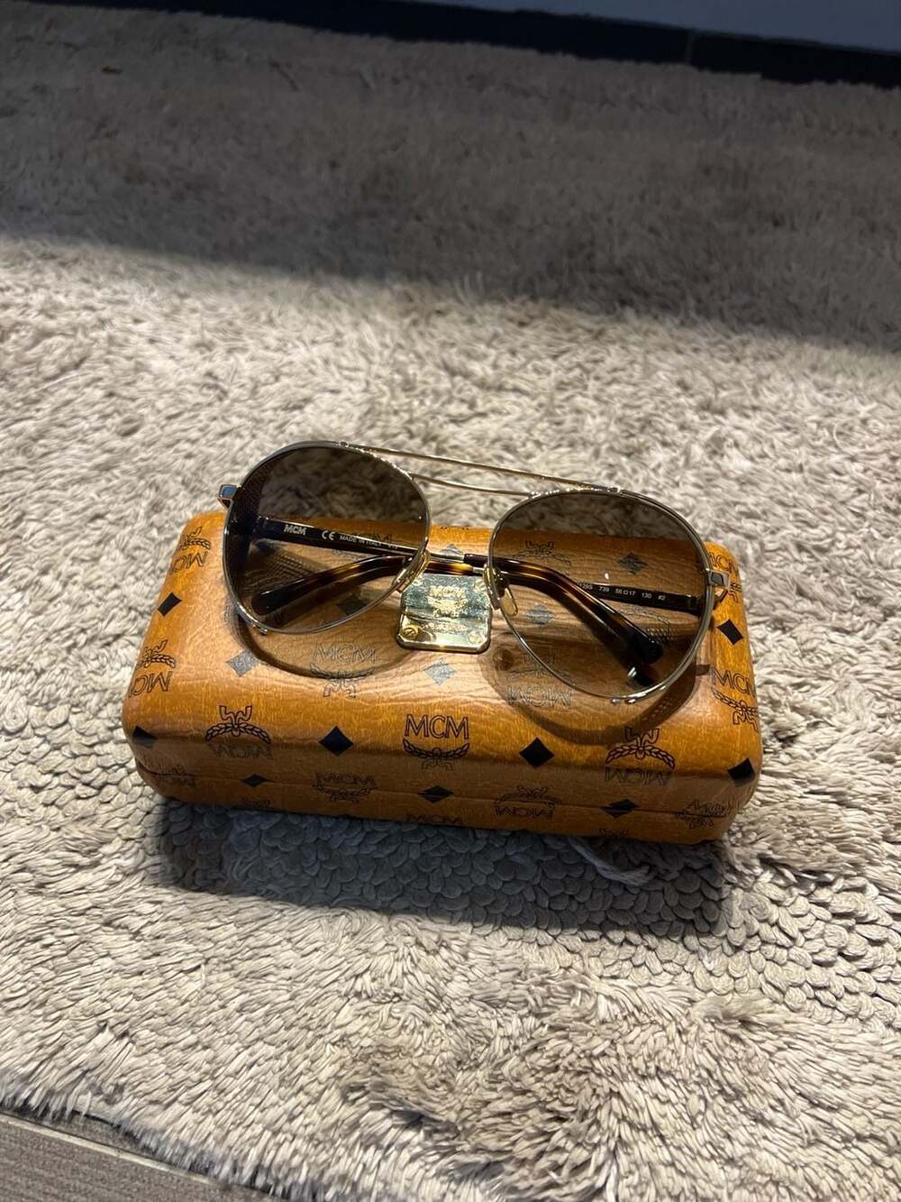 MCM MCM129S Rounded Aviator Sunglasses with Side Shield Detail